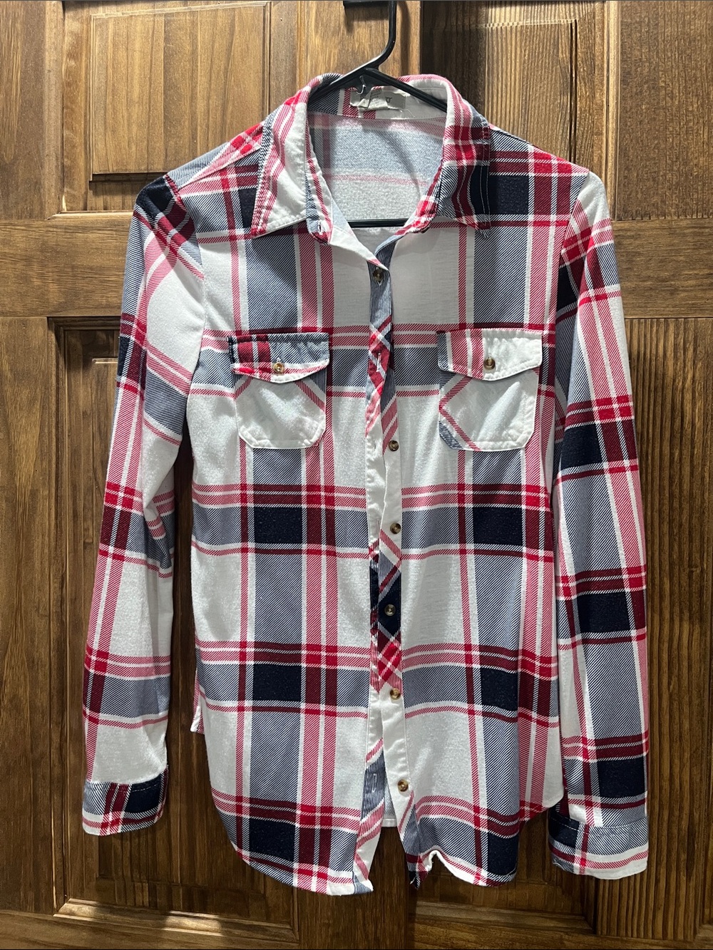 Passport Red and White Plaid Button-Up Shirt